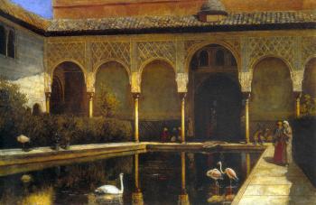 埃德溫 羅德 威尅斯 A Court in The Alhambra in the Time of the Moors